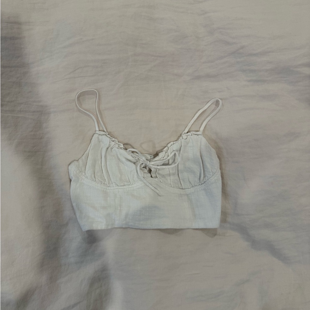 White Cropped Tank Top